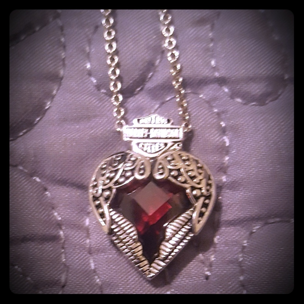 Harley Davidson Winged Heart Necklace